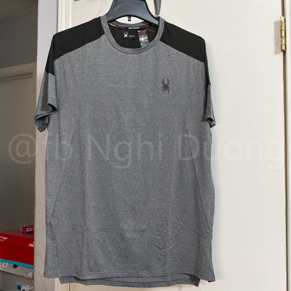 Spyder Men's Active short Sleeve Tee T-Shirt ProWeb GRAY - Picture 2 of 8